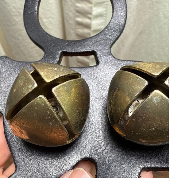 Leather Black Bear With Jingling Bell's Door Bell Hanger Chime Made In USA - Picture 3 of 5